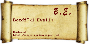 Bozóki Evelin névjegykártya